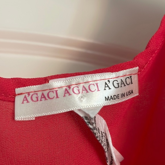 Worn once coral chiffon top - Picture 2 of 5